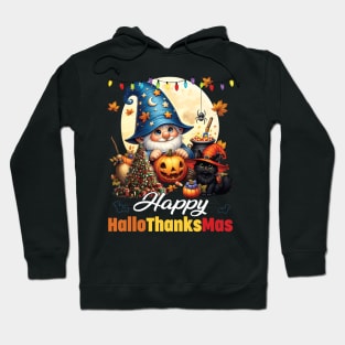 Gnomes Lover Halloween Merry Christmas Happy Hallothanksmas Hoodie